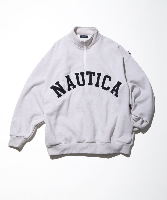 NAUTICA/ノーティカ Arch Logo Cadet Collar Fleece Sweatshirt